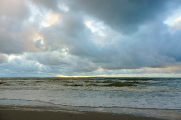 The calm sea. The quiet on the sea. Sea without waves. Seascape.