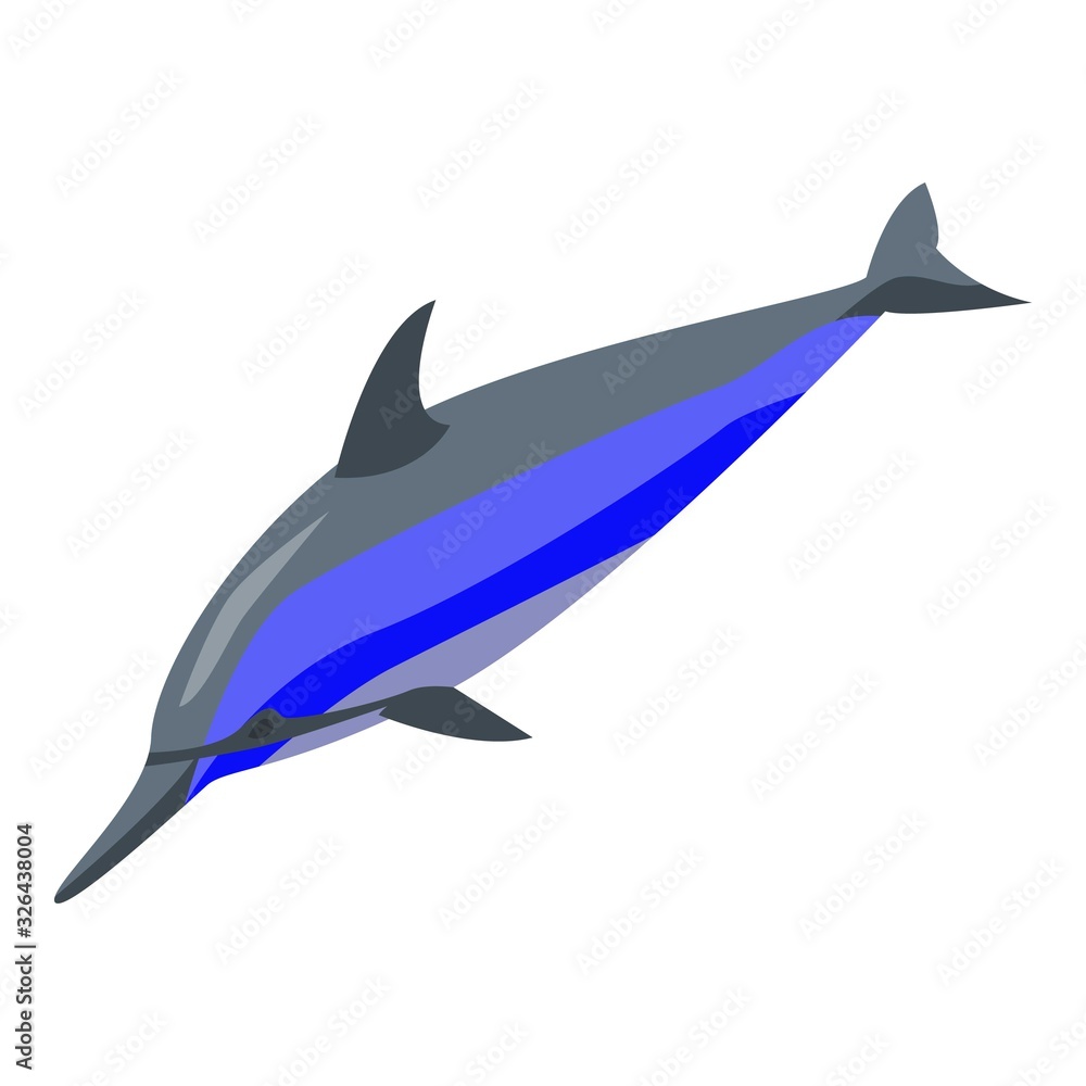 Poster dolphin jump icon. isometric of dolphin jump vector icon for web design isolated on white background