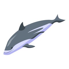 Nature dolphin icon. Isometric of nature dolphin vector icon for web design isolated on white background