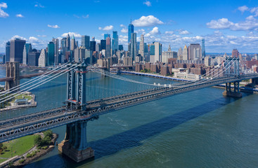 Aerial view of NYC Manhattan Bridge
