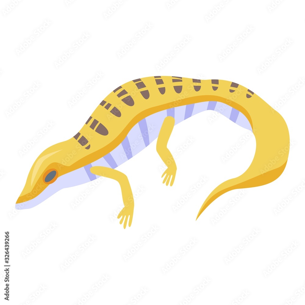 Poster yellow lizard icon. isometric of yellow lizard vector icon for web design isolated on white backgrou