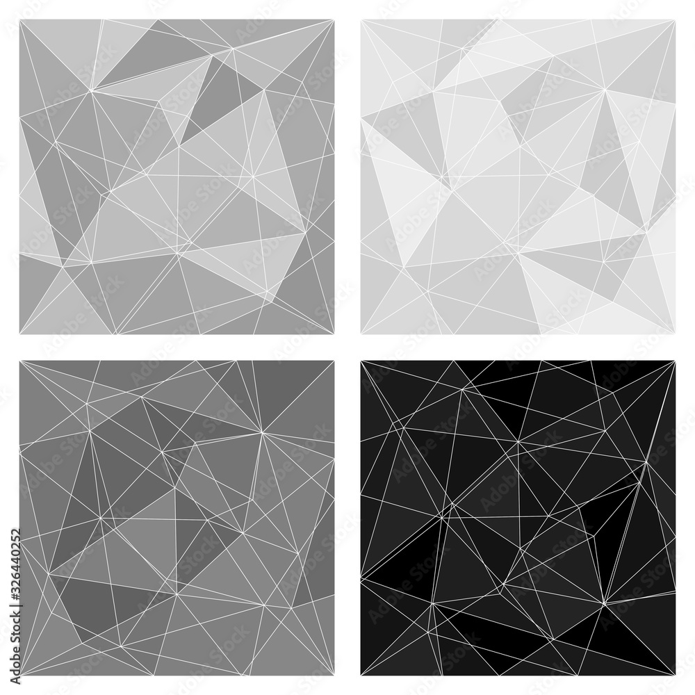 Poster grey and black triangle vector background or chevron surface pattern set