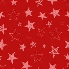 Seamless doodle hand drawn stars