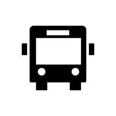 Front bus outline icon isolated. Symbol, logo illustration for mobile concept and web design.