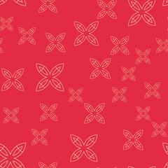 Fototapeta premium Red Background Pattern. Seamless Wallpaper For Your Design. Vector Image.