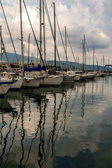 Naklejka na ściany i meble sailing boats in the harbour