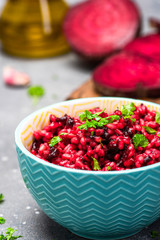 Vegeterian Plant Based Diet. Clean Eating. Buckwheat Groats with Beetroot. Green Food. Healthy Living