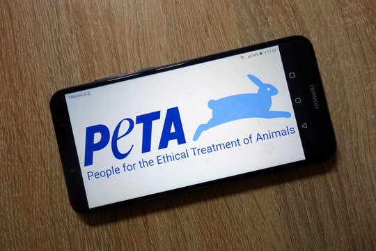 KONSKIE, POLAND - December 28, 2018: People For The Ethical Treatment Of Animals (PETA) Organization Logo Displayed On Smartphone