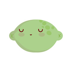 citrus lemon character cartoon food cute line and fill style