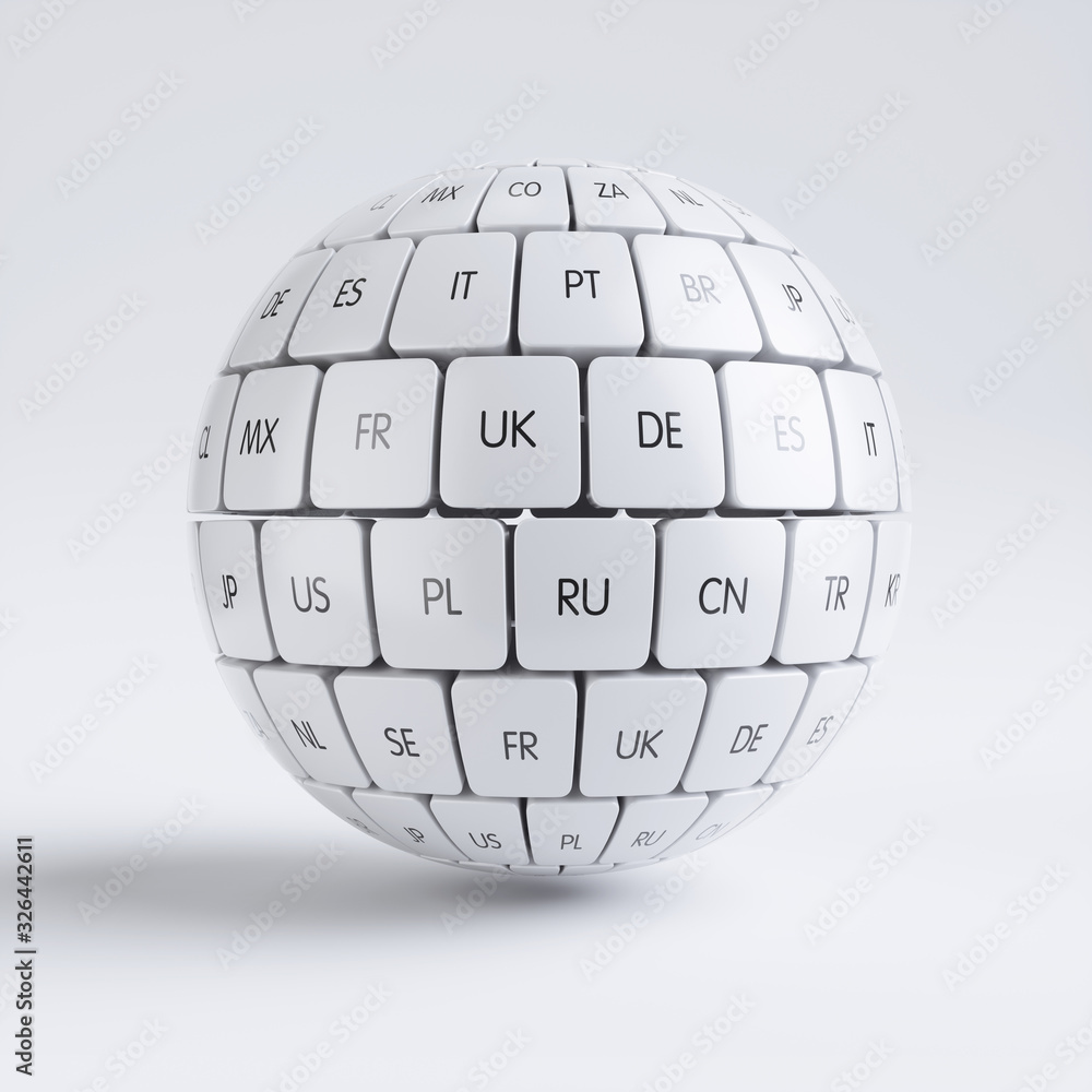 Poster group translation cubes in the sphere shape