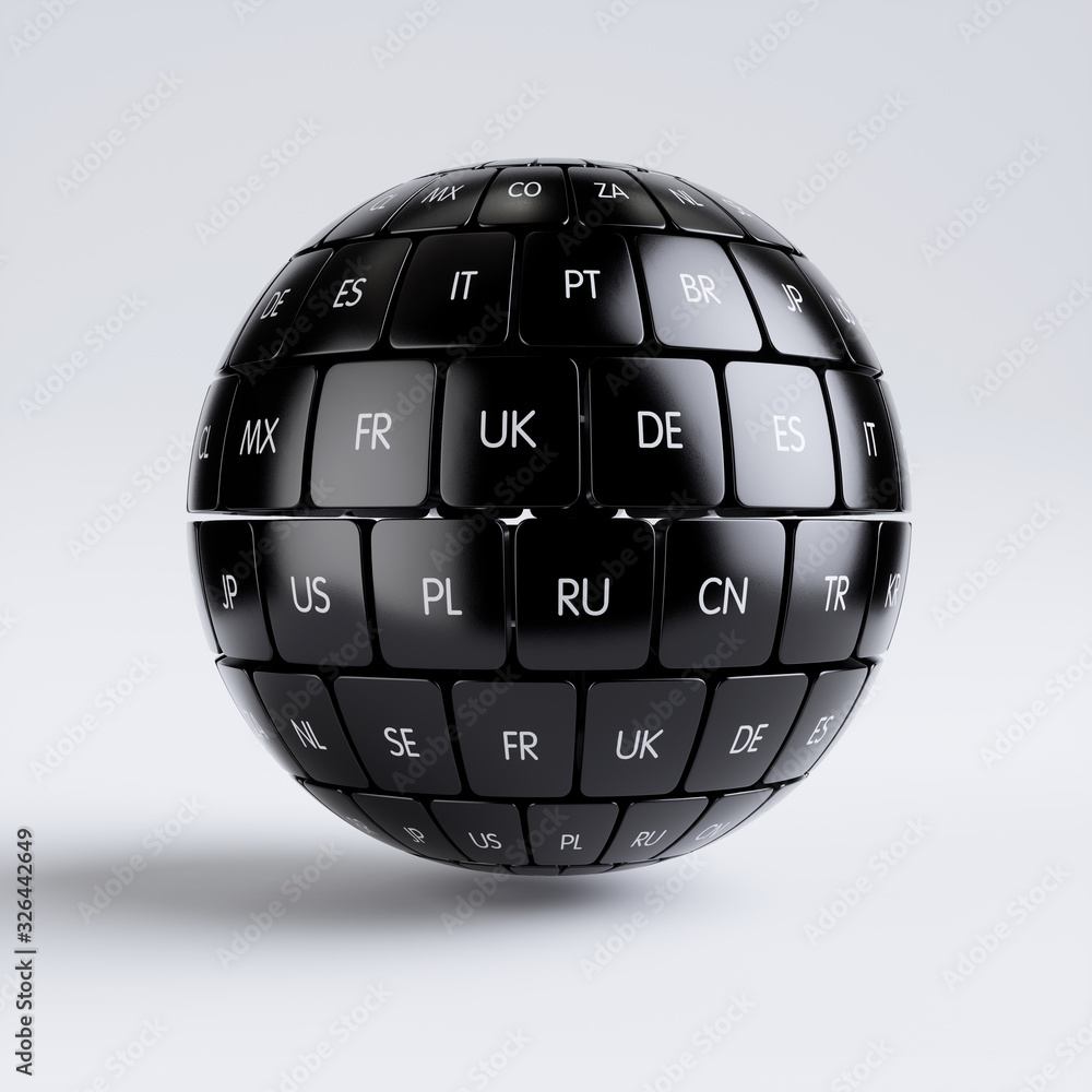 Poster group translation cubes in the sphere shape