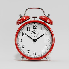 Classic red table clock isolated