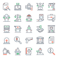  Legal Flat Icons Vector Pack 