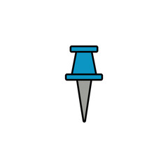 paper note pin, line style icon