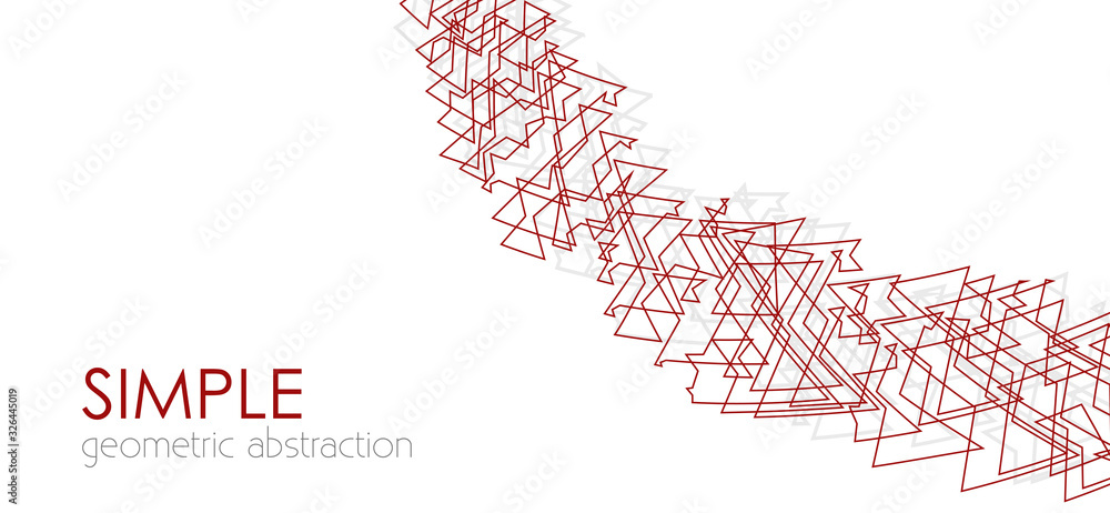 Poster Minimal geometrical red and gray abstraction. Simple pettern