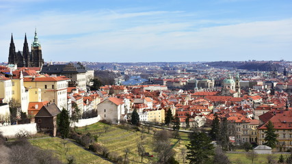 Naklejka na ściany i meble Prague,capital city of Czech republic,view from Strahov
