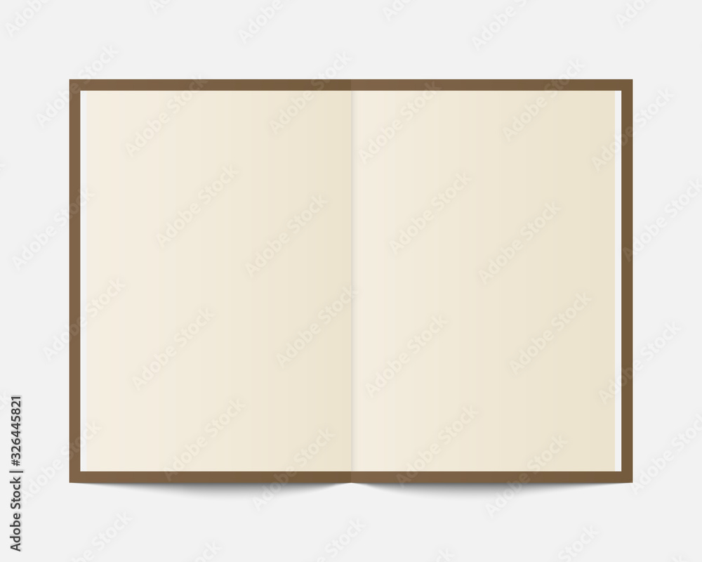 Poster blank open notebook mockup. mockup vector isolated. template design. realistic vector illustration.