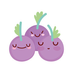 blueberries fruit characters cartoon food cute line and fill style