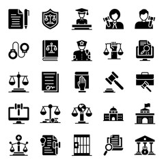  Law Filled Icons Vector Pack 