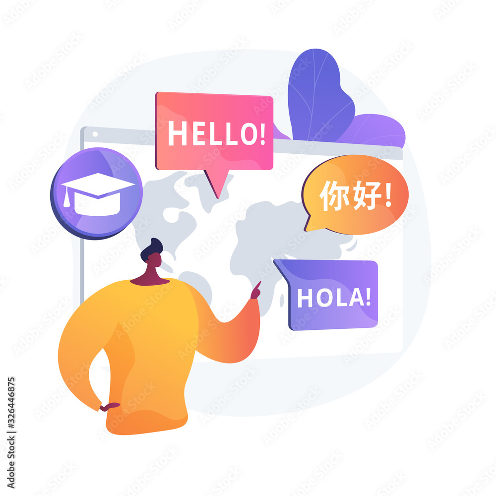 Aufkleber foreign languages translating. linguistics science, machine translation, university students exchang