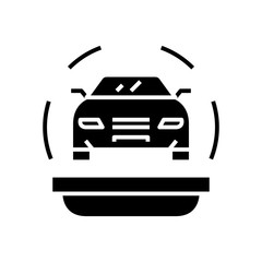 Car insurance black icon, concept illustration, vector flat symbol, glyph sign.