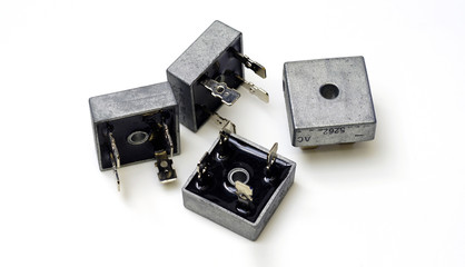 Bridge rectifier diode electronics That is not yet used on a white background.