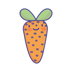 carrot vegetable fresh cartoon food cute flat style icon