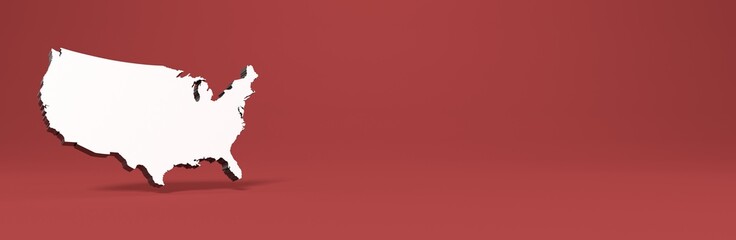 Obraz premium Carte des états-unis d'Amérique - rendu 3D