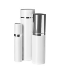 Set of luxury cosmetic products isolated on white