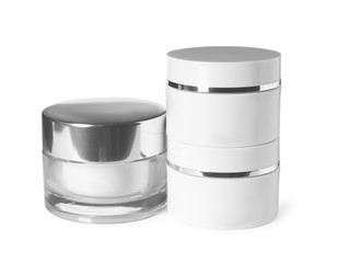 Set of luxury cosmetic products isolated on white