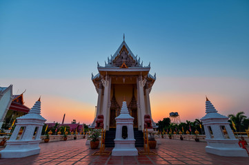 Fototapeta premium Mueang Samut Sakhon District, Samut Sakhon / Thailand / February 23, 2020 : Wat Na Khok. Quiet, with a goddess Takianthong boat over 200 years old..