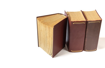 Old books isolated on white background