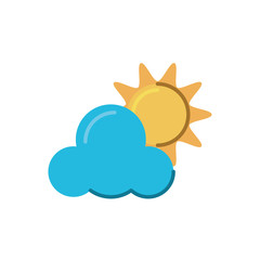 cloud and sun, flat style icon