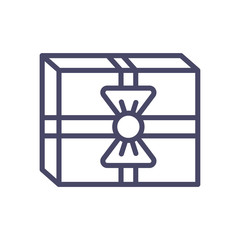 gift box icon, line style design