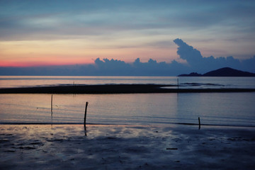 muted sunset on the sea