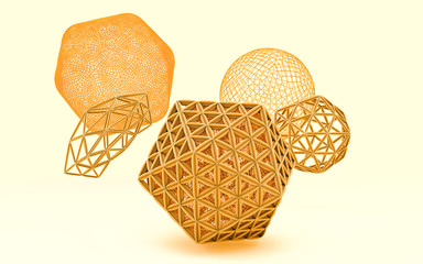 3D Render for abstract shapes composition.