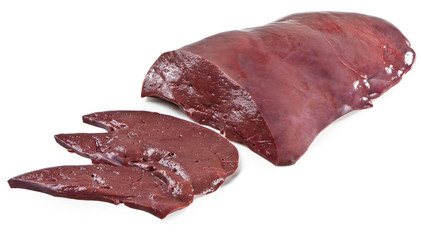 Beef Liver - Isolated on White Background