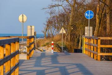 a bicycle path along the seashore, Poland