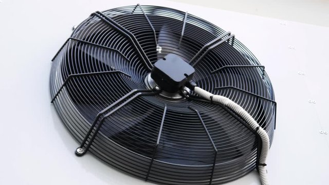 External air conditioning unit. The outdoor unit of the air conditioning system.