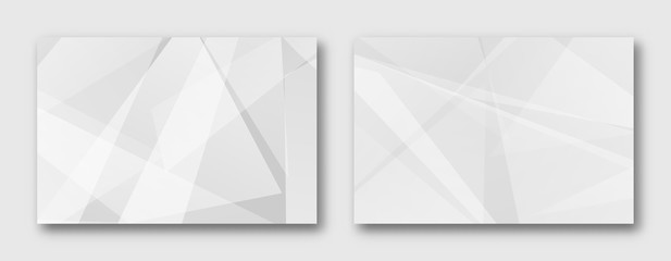 Fototapeta premium Abstract set white and gray on a light silver modern design background. Vector illustration eps 10.