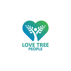 People Love Tree Logo Template Design