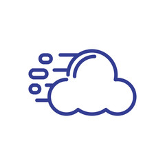 windy cloud icon, flat style design