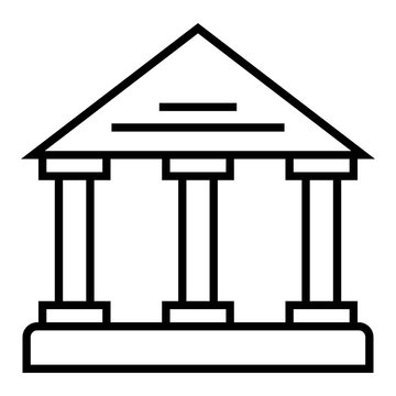 recommend clip art: Institution icon. Court building symbol. Pantheon icon. Old Rome, Italy architecture sign.