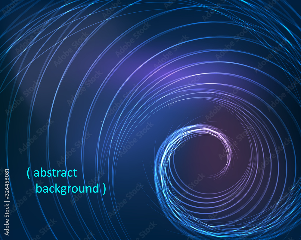 Aufkleber Abstract background with glowing neon lines in spiral