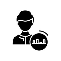 Chart creator black icon, concept illustration, vector flat symbol, glyph sign.