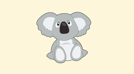 Fototapeta premium Vector Isolated Illustration of a Cartoon Childish Style Koala