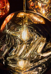 Strangely shaped and colorful electric bulbs.They look like soap bubbles.