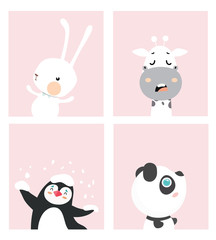 Cute posters with animals.