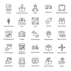  Logistics Business Line Icons Pack 