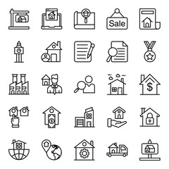  Pack Of Buildings Line Icons 